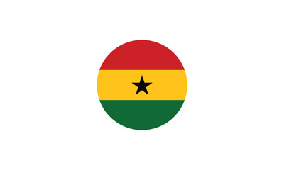 Ghana flag circle national vector illustration