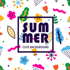 Summer card in scandinavian style. Can be used in textile industry, paper, background, scrapbooking.