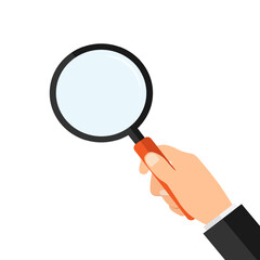 Magnifying glass in hand. Vector Illustration EPS 10