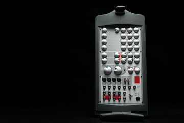 Music stereo system amplifier close up photo