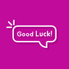 white minimal good luck bubble