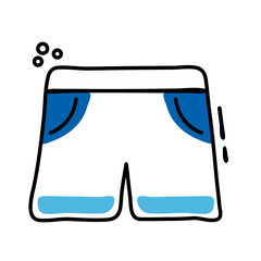 short swimsuit clothes line and fill icon