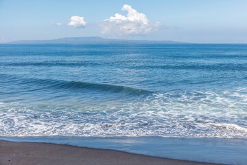 Views of Keramas Beach (Pantai Keramas) and Indian Ocean, Gianyar, Bali, Indonesia.