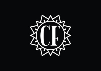 Initial Monogram Letter C F Logo Design Vector Template. C F Letter Logo Design