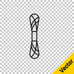 Black line Yarn icon isolated on transparent background. Label for hand made, knitting or tailor shop. Vector Illustration.