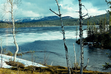 Nature reserve "Laplandsky". Source of the Kurka river from the lake. Murmansk region. © Николай Дельвин
