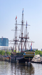 old fashioned ship  a dutch sailing  ship