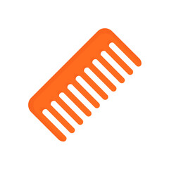 Flat comb, hairstyle icon, vector illustration isolated on white background