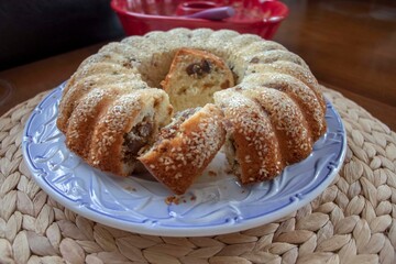 Tasty homemade traditional fruit cake