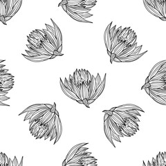 Fashionable cute pattern in native chamomile and lotus  flowers. Flower seamless background for textiles, fabrics, covers, wallpapers, print, gift wrapping or any purpose