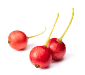 fresh Jamaica cherries isolated on the white background