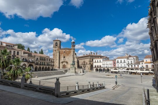 Beautiful landscape shot of the Plaza Mayor de Trujillo in Extremadura, Spain on a bright day