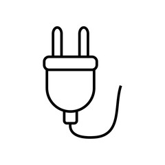 Electric plug line icon