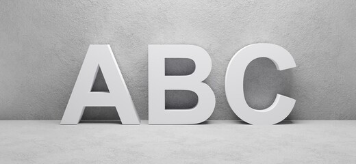 3d word ABC on white background