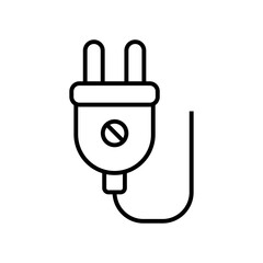 Electric plug line icon