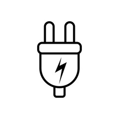 Electric plug line icon