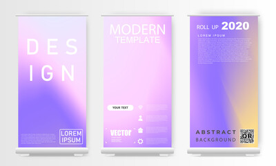 Abstract mockup colorful gradient background roll up concept for your graphic colorful design, Layout Design Template,