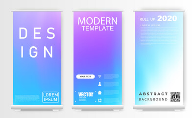 Obraz premium Abstract mockup colorful gradient background roll up concept for your graphic colorful design, Layout Design Template,