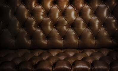 close up texture of brown leather sofa