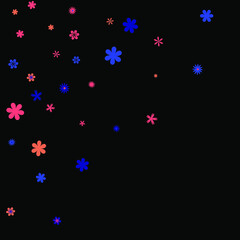 Cute Floral Pattern with Simple Small Flowers for Greeting Card or Poster. Naive Daisy Flowers in Primitive Style. Vector Background for Spring or Summer Design.
