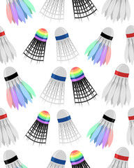Shuttlecocks on a white background. Badminton.