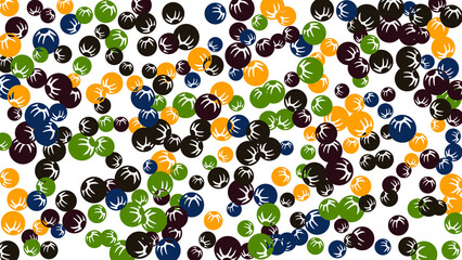 Feminine Floral Pattern with Simple Stylized Berries for Greeting Card or Poster. Naive Daisy Berries in Primitive Style. Vector Background for Spring or Summer Design.
