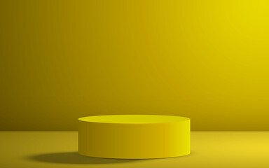 yellow podium and light in the yellow room