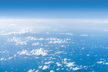 Fototapeta na wymiar A panoramic yop view of daylight and over all clouds under the blue sky, Sky clouds and sea banner, wallpaper concept.