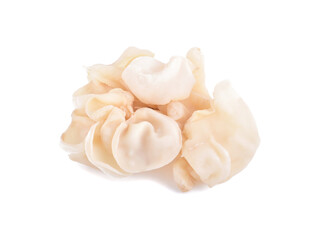 white ear mushroom or white jelly mushroom on white background