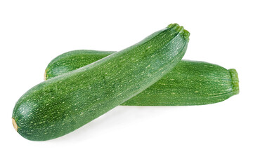 fresh green zucchini isolated on white background