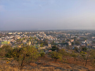 Aerial view of Jejuri Town, Maharastra, India