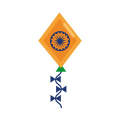 kite with ashoka shakra indian independence day flat style