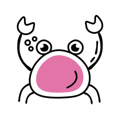 crab sea animal line and fill style icon