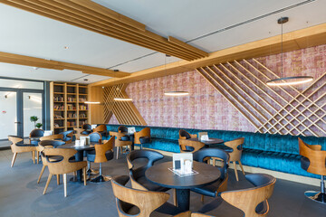 Interior of a empty modern hotel lounge bar
