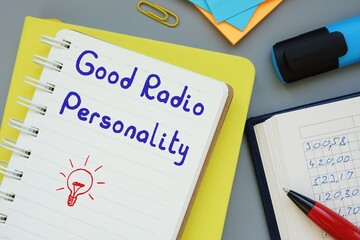 Good Radio Personality sign on the page.