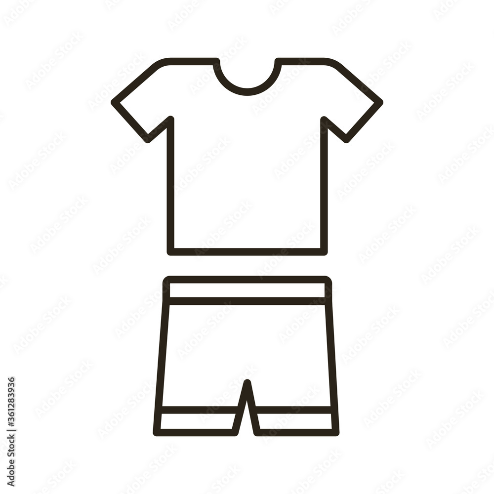 Sticker shirt and short uniform line style icon