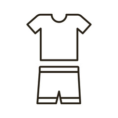 shirt and short uniform line style icon