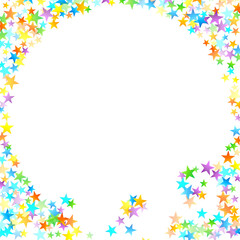 Obraz premium Rainbow Festive Confetti. Carnival Star Falling.