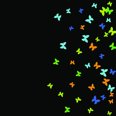 Summer Background with Colorful Butterflies. Simple Feminine Pattern for Card, Invitation, Print. Trendy Decoration with Beautiful Butterfly Silhouettes. Vector Background with Moth
