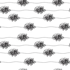 Seamless pattern with scribbles and stripes