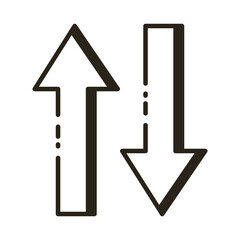 arrows up and down direction line style icon