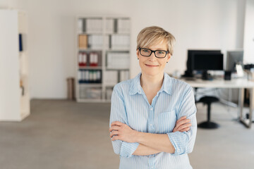 Friendly relaxed confident office worker