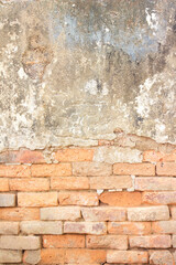 old cracked concrete vintage brick wall background