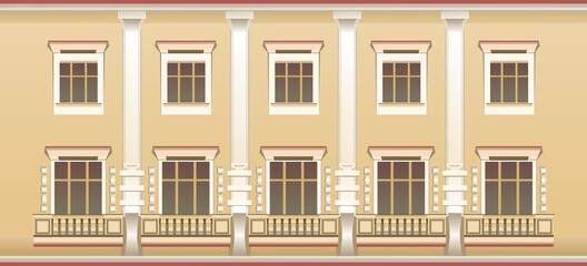 Obraz premium exterior wall window pattern vectir