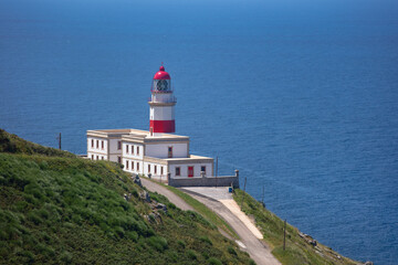 Fototapeta na wymiar Cabo Silleiro lighthouse in Baiona, Galicia, Spain