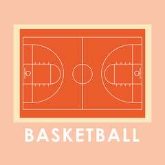 field of basketball sport vector design