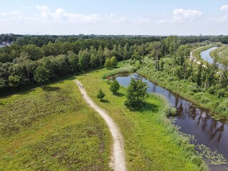 Country Side with City in the Background