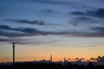 Fototapeta premium sunset over the city