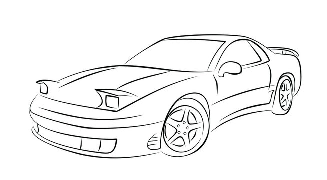 The Sketch of sports car