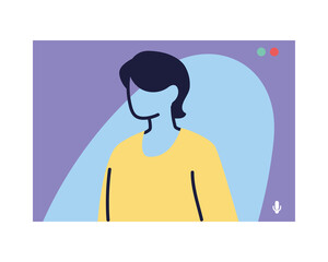 young man on video call